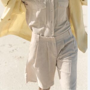Zara linen beige shorts